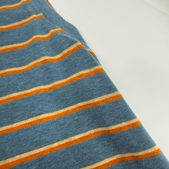 Prana Top Women Small Blue Cozy Up Tank Hemp Blend Orange Striped Sleeveless - Picture 7 of 12